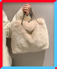 新品 ファーバッグ 大容量 チェーンバッグ スクエアバッグ 女性 ボアバッグ もこもこ 可愛い ショルダーバッグ バッグ レディース 【送料無料】