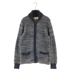 DENIM & SUPPLY RALPH LAUREN (デニム アンド サプライ ラルフローレン) ショールカラー ジップアップ ローゲージニット カーディガン ブルーのサムネイル