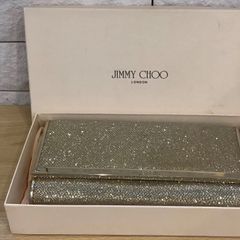 Jimmy Choo グリッタークラッチバッグ チェーン付 ゴールド系 - メルカリ
