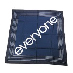 美品 everyone エブリワン CLASSIC SILK SCARF EV25-ACC38 クラシック シルク スカーフ グッズ 小物 ネイビー ストール ショール augk