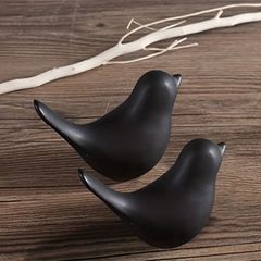 オブジェ 置物 2羽の鳥 黒い鳥 小鳥 インテリア リビング ダイニング 玄関 寝室 装飾 オーナメント プラスチック プレゼント ギフト オシャレ ミニサイズ