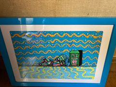 アクリル絵画「充電」A4サイズフレーム付き