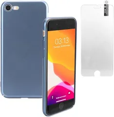 For others iPhoneSE/7/8対応 スマホケース 耐衝撃性 薄い 傷防止 ガラスフィルム付(ブルー)