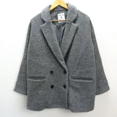 k■ニコアンド/niko and... ダブルボタンコート/Pコート/灰色グレーLADIES/170【中古】
