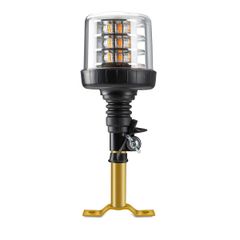 新品 MARCHFA トラクタービーコンライト 12V/24V 18LED/54W 回転ビーコンロータリー ストロボライト ブラケット付き 作業車 農耕 工事 黄色 T型