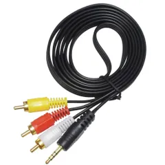 【特売】KAUMO RCA(赤白黄) → 4極3.5mmミニプラグ ビデオケーブル 変換ケーブル 金めっき 1.5m