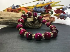 パワーストーン　ブレスレット　ピンクタイガーアイ　12mm（ゴールド）メンズ・レディース　男性・女性　数珠ブレス　開運 [24]