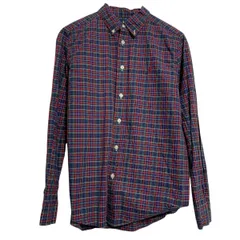 Ralph Lauren 長袖 チェックシャツ L キッズ 150～ ブルー レッド マルチカラー ラルフローレン ボタン 古着卸 アメリカ仕入 a702-5565のサムネイル