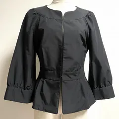 #anc トゥービーシック TO BE CHIC ジャケット 40 黒 リボン ノーカラー 薄手 レディース [798427]のサムネイル
