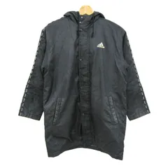アディダス ベンチコート 中綿 ジャンパー スポーツウエア アウター キッズ 男の子用 150サイズ ブラック adidas 【中古】