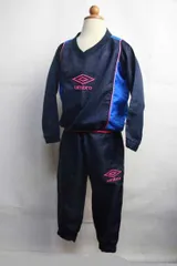 アンブロ umbro ジャージ 上下 セットアップ【100】【中古】【キッズ】【古着】【子供服】男の子 男子 スポーツ トレーニング サッカー 野球 アメカジ ランニング 3歳 4歳 ジャケット 長ズボン パンツ UBA454OK デサント