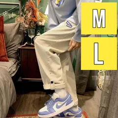 ワイドパンツ ボトムス コーデュロイ ストレートパンツ アンクル丈 ロールアップ イージーパンツ パンツ トレンド ストリート 渋谷 オルチャン  人気 ユニセックス  メンズ レディース ベージュ M・L