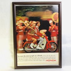 『 ホンダ　HONDA 』ビンテージ広告　60年代　フレーム付ポスター　当時物①