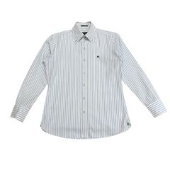 中古 バーバリーブラックレーベル BURBERRY BLACKLABEL 長袖 ボタンダウン シャツ クリーニング済み ストライプ柄 メンズ サイズ39