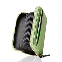[NEESE] クレジットカードケース カード入れ スキミング防止 じゃばら 大容量 コインケース メンズ レディース (最大12枚カード収納, オリーブ) 0