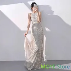 カラードレス ロングドレス 演奏会 Aラインドレス 発表会 オフショルダー ワンショルダー イブニングドレス 女性用2024年新作 ホワイト 司会者向け マーメイドライン スパンコール ホルターネック ワンピース 二次会 成人式 卒業式