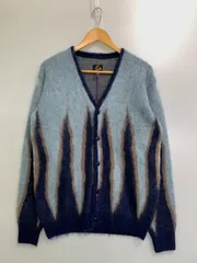 【即完】Needles ニードルス M モヘア カーディガン グレー ネイビー 23FW】Needles ニードルズ モヘアカーディガン アーガイル