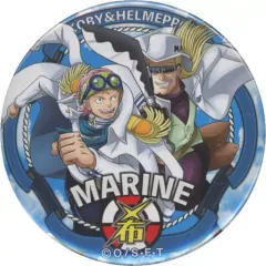 【中古】バッジ・ピンズ コビー＆ヘルメッポ 「ワンピース “輩”缶バッジ MARINE」 麦わらストア限定