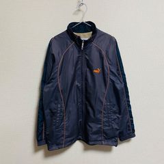 【超希少】80s - 90s PUMA テクニカル ナイロン トラックジャケット ヒットユニオン期 テック ロゴ 刺繍 ライン ネオ Y2K【LO000011】