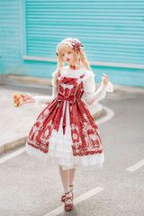 2025年新作 可愛いリボン付きクラシカルロリータひざ丈ワンピース♪普段使いに最適