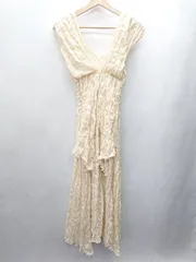 ◇ MOUSSY マウジー シアー 透け感 キレイめ フレア ノースリーブ ロング丈 ワンピース サイズ1 アイボリー レディース E  【1405140012323】
