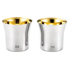 磨き屋シンジケート ロックタンブラー 内面金メッキ YJ2445 320ml 2個 ヨシカワ ステンレス 2重構造 内面金メッキ 日本製 保温 保冷 ギフト ビアタンブラーのサムネイル