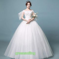 【送料無料】ウェディングドレス 半袖 安い 花嫁 プリンセスラインドレス 結婚式 白 ウエディングドレス 披露宴 二次会 パーティードレス 【新作登場】ZZ520
