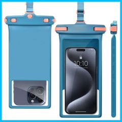 【在庫処分】ブルー - ビーチエッセンシャル用防水携帯電話ケース 3D携帯電話ドライバッグ 1パック Samsung、IPX8 XS Max Pro 12 8インチ 13 14 15 防水携帯電話ポーチ、iPhone wellhouse