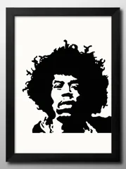 ☆新品A1サイズ手描きアートポスター半光沢紙プリントジミ・ヘンドリックス Amazon｜Jimi hendrix ジミ・ヘンドリックス アートパネル