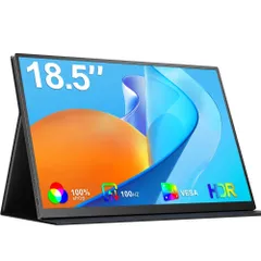 モバイルモニター 18.5インチ UPERFECT 100HZ 高速応答 FHD 1920x1080 100%sRGB IPS液晶パネル 非光沢 ブルーライト軽減 HDRモード対応 スピーカー内蔵 Type-C/標準 HDMI PS4/XBOX/S