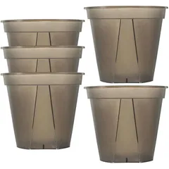 Happyyami プラ鉢 スリット鉢 植木鉢 プラスチック 観葉植物 花ポット 5個 4.7インチ 排水穴付き 育苗ポット 多肉鉢 プランター 屋内 屋外 庭 ガーデン用 インテリア 0