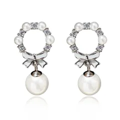 【新着商品】ピアス 高級 ピアス イヤリング S925シルバー 金属アレルギー対応 人気 可愛い パールリボン 記念日 レディース 誕生日 MIYEKI プレゼント