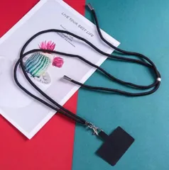 新品未使用品　スマホショルダーストラップ　スマホネックストラップ　首掛けストラップ　肩掛けストラップ　斜め掛けストラップ　全7色　⑥ブラック