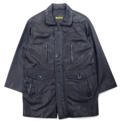極美品　ディアスキン　レザー　比翼　ステッチ　ステンカラーコート　鹿革　黒 USA製 Deer Wear ディアスキン レザーコート 10/34 - Sixpacjoe