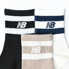 ニューバランス 靴下 3足組 キッズソックス 19-23cm newbalance ジュニア ショートライン 3P 子ども用 ラインソックス スポーツ ソックス 子ども用 くつ下 小学校 スポーツウェア/LAS55657-AS2