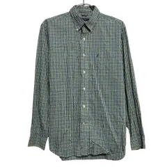 NAUTICA 長袖 チェックシャツ L グリーン ノーティカ ポケット ボタンダウン 古着卸 アメリカ仕入 a611-6959のサムネイル