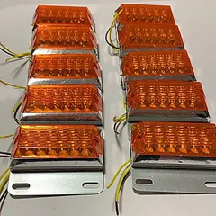 TradeWind トラック 角型 サイドマーカー ランプ 24V ダンプ トレーラー デコトラ タイヤマーカー トレーラーパーツ 角マーカー マーカーランプ ステー付き 黄色10個(黄,  10個)