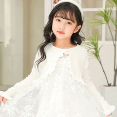 ★送料無料★キッズドレス　ホイップフリルボレロ　こども服★130㎝　オフホワイト