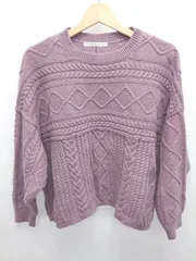 ◇ ⊇ KBF+ アーバンリサーチ バックスリット 長袖 ケーブルニット セーター サイズOne パープル レディース E  【1505290027540】