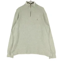 Polo by Ralph Lauren ポロバイラルフローレン ワンポイント刺_ 長袖 トレーナー M グレー ハーフジップ メンズ 古着