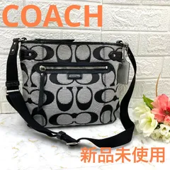 新品未使用❣️COACH コーチショルダーバッグクロスボディレディースブランドシグネチャー柄ブラック×グレー系
