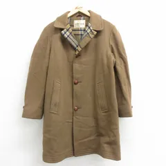 M/古着 長袖 ウール コート メンズ 80s ロング丈 茶 ブラウン 24oct15 中古 アウター