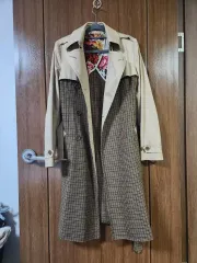 ポールスミスピンク　ウールコート　ダブル　ステンカラーコート　千鳥柄 パフォーマンスストレッチ ステンカラーコート