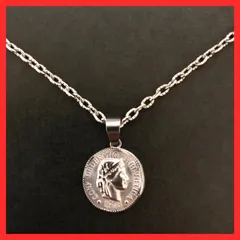 ビンテージ調アンティークシルバーカラーのコイン風のネックレス★商品説明必読