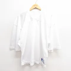 L/古着 チャンピオン champion 半袖 ビンテージ フットボール Tシャツ メンズ 90s 無地 メッシュ地 Vネック 白 ホワイト spe 25jun20 中古