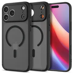 【新品】 Spigen 【創業18年の技術力】 iPhone 17 Pro ケース MagSafe対応 半透明 指紋防止 ストラップホール 米軍MIL規格 ウルトラ・ハイブリッド・マグフィット (フロスト・ブラック) ACS10069 1