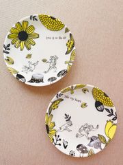 鳥獣戯画＊北欧の森  丸皿２枚
