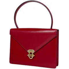 セリーヌ CELINE ロゴ ハンドバッグ 手提げ ハンドバッグ レザー レッド レディース 【中古】