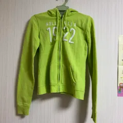 ヴィンテージ Hollister(ホリスター) ライトグリーン ネオングリーン ジップアップパーカー フード付き