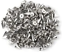 Daisybee スタッズ パーツ 鋲 スパイク 円錐タイプ 100個セット パンク リメイク 製作に 高さ10mmx直径7mm シルバー(シルバー,  高さ10mmx直径7mm)